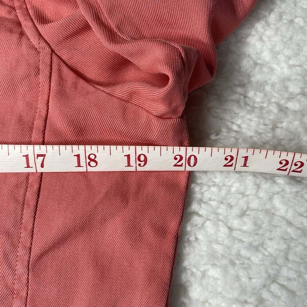Jones NY Signature 100% Silk Womens L Long Sleeve Shirt Salmon Workwear Button - Picture 6 of 16